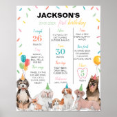 子犬ボーイ誕生日マイルストーンサインポスター ポスター (正面)