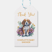 子犬モダンテラコッタベビーシャワー ギフトタグ (正面)