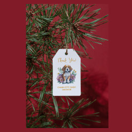 子犬モダンテラコッタベビーシャワー ギフトタグ