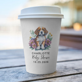 子犬モダンテラコッタベビーシャワー 紙コップ