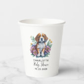 子犬モダンテラコッタベビーシャワー 紙コップ (正面)