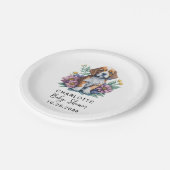 子犬モダンテラコッタ赤ちゃんシャワー ペーパープレート (アングル)