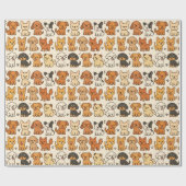 子犬ラッピング紙 ラッピングペーパー (フラット)