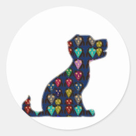 子犬ラブドッグペット動物NVN96 NavinJOSHIおもしろい ラウンドシール