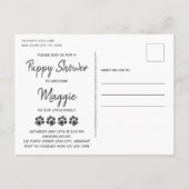 子犬ラブニューペットドッグパピーシャワー招待状 案内ポストカード (裏面)