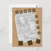 子犬ラブフォトフレームテンプレート ポストカード (正面/裏面)