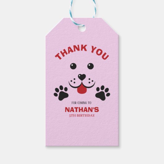 子犬レッツポーティ誕生日少年 ギフトタグ (正面)