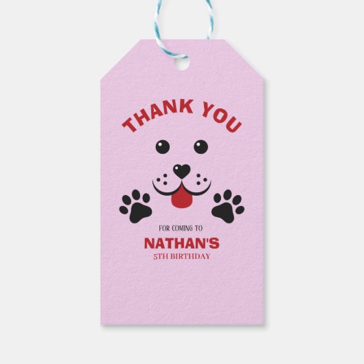 子犬レッツポーティ誕生日少年 ギフトタグ (裏面)