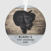 子犬初めてのクリスマスドッグペットフォトキープサケ オーナメント (裏面)