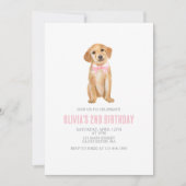 子犬名門私立校風のの誕生日の招待 招待状 (正面)