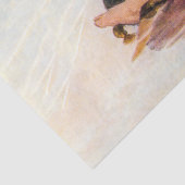 子犬子供へのヴィンテージ・デカップージとの小さな女の子 薄葉紙 (詳細)