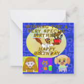 子犬宇宙船 ハッピーバースデー フラット ノートカード (裏面)