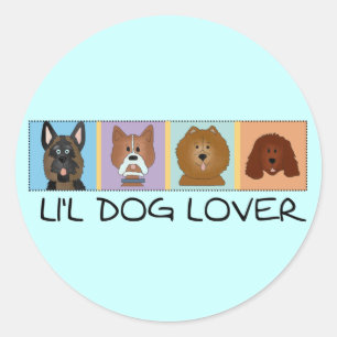 子犬座の恋人のTシャツおよびギフト ラウンドシール
