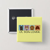 子犬座の恋人のTシャツおよびギフト 缶バッジ (正面&裏面)