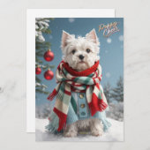 子犬応援:愛らしいマルチーズ シーズンカード (正面/裏面)