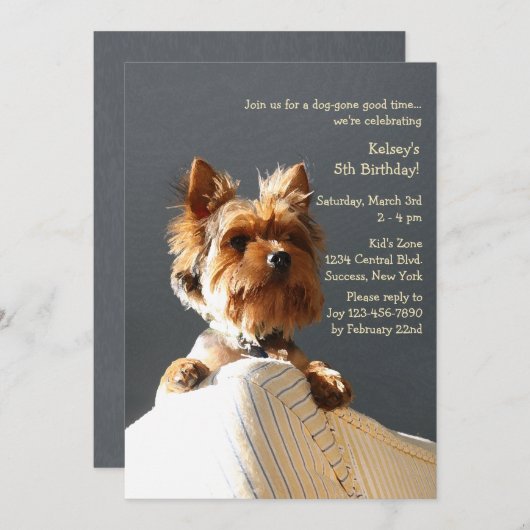 子犬招待状 招待状 (正面/裏面)