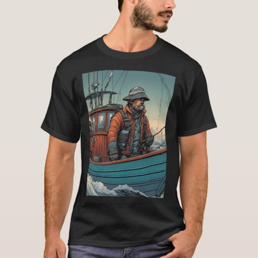 子犬漁師 Tシャツ (正面)