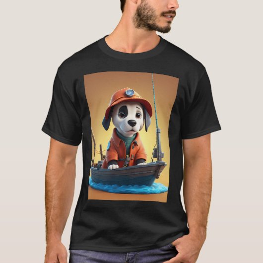 子犬漁師 Tシャツ (正面)