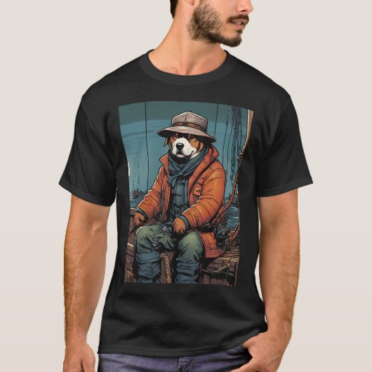 子犬漁師 Tシャツ (正面)
