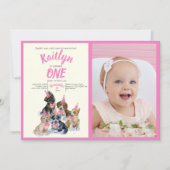 子犬🐶犬テーマ第1誕生日写真 招待状 (正面)