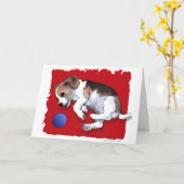 子犬用の『ボールを持って』~よくはしゃぐカード カード (黄色い花)