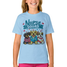 子犬看護クルー 面白い看護師 犬 Tシャツ