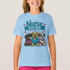 子犬看護クルー 面白い看護師 犬 Tシャツ