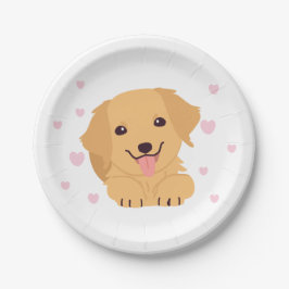 子犬紙プレートドッグバースデーパーティードウェア ペーパープレート