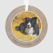 子犬素朴の初めてのクリスマス犬の写真 オーナメント (裏面)