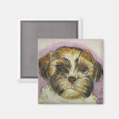 子犬絵を描磁石 マグネット (正面/裏面)