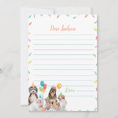 子犬誕生日タイムカプセルメッセージカード サンキューカード (正面)