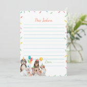 子犬誕生日タイムカプセルメッセージカード サンキューカード (スタンド正面)