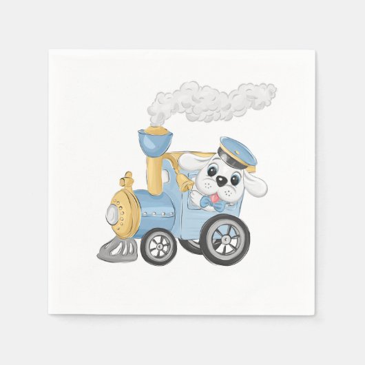 子犬誕生日少年 スタンダードカクテルナプキン (正面)