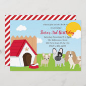 子犬誕生日招待状パーソナライズされたドッグ招待状 招待状 (正面/裏面)