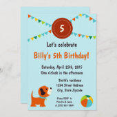 子犬誕生日招待状 招待状 (正面/裏面)