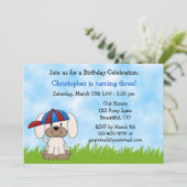 子犬誕生日招待状 招待状 (スタンド正面)