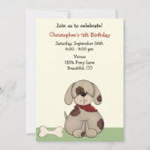 子犬誕生日招待状 招待状 (正面)