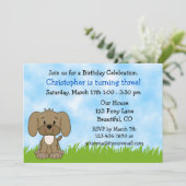 子犬誕生日招待状 招待状 (スタンド正面)