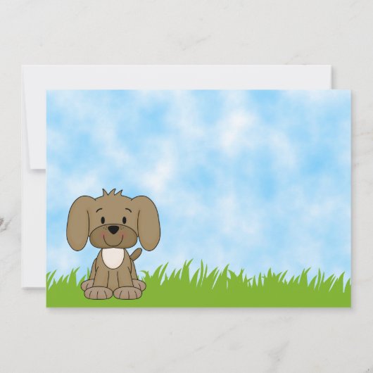 子犬誕生日招待状 招待状 (裏面)