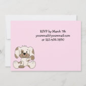 子犬誕生日招待状for Girls 招待状 (裏面)