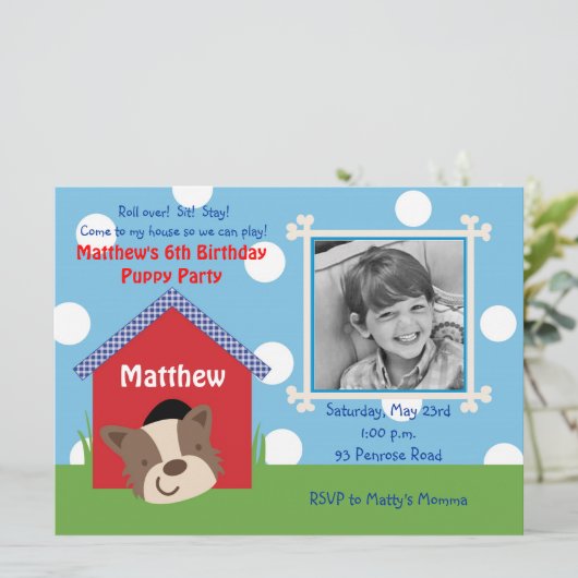子犬誕生日 招待状 (スタンド正面)