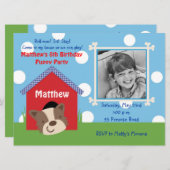 子犬誕生日 招待状 (正面/裏面)