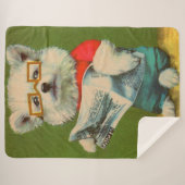 子犬読の新聞 シェルパブランケット (正面(横))