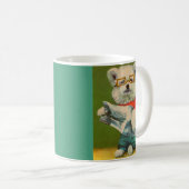 子犬読新聞プリント コーヒーマグカップ (正面右)