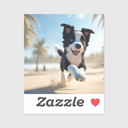 子犬遊のビーチ シール (シート)