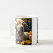 子犬遊の紅葉 コーヒーマグカップ (正面左)