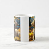 子犬遊の紅葉 コーヒーマグカップ (中央)