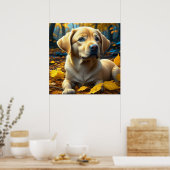 子犬遊の紅葉 ポスター (キッチン)