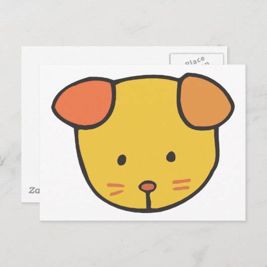 子犬顔 ポストカード (正面/裏面)