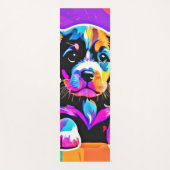 子犬鮮やかのアートワーク ヨガマット (正面)